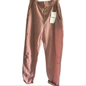 Zara high waist baggy pants light wash pink